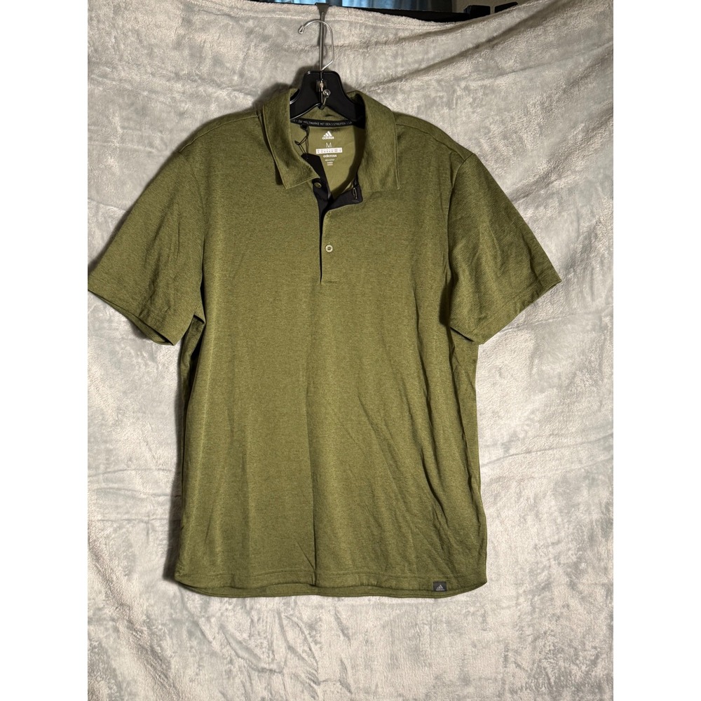 Adidas Adicross Golf NS Polo Shirt Olive Green Heather Mens Med